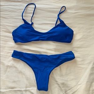 Shein Plunging Top with Hipster Bikini set